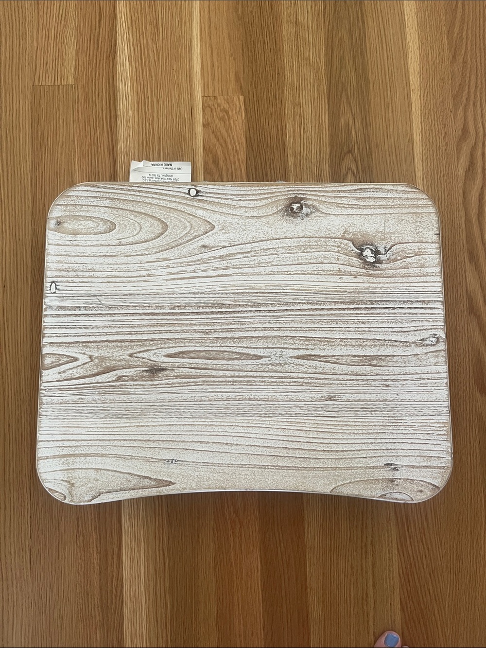 White Wood-Pattern Laptop Lap Desk